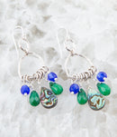 Peacock Abalone Drop Earrings