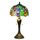 Antique Tiffany-Style Lamp Peacock | Glass Tabletop