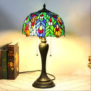 Antique Tiffany-Style Lamp Peacock | Glass Tabletop