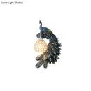 GobekUsa Peacock Blue Lodge Resin Wall Sconce Lighting with Clear Crystal Dome Shade - 1 Light Bedside Wall Light