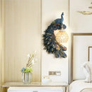 GobekUsa Peacock Blue Lodge Resin Wall Sconce Lighting with Clear Crystal Dome Shade - 1 Light Bedside Wall Light