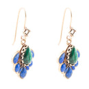 Peacock Blue Lapis Golden Drop Earrings