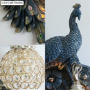 GobekUsa Peacock Blue Lodge Resin Wall Sconce Lighting with Clear Crystal Dome Shade - 1 Light Bedside Wall Light