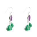 Peacock Purple Agate Drop Earrings
