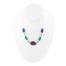 Peacock Purple Agate Multistone Necklace