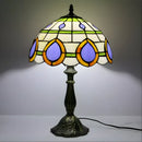 Peacock Tiffany-Inspired Lamp in Vintage Glass Design