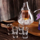 Pear shaped glass wine decanter and ice jug set dining room decor by Decorbites