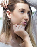 Pearl and Sterling Silver Chain Earrings