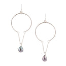 Pearl and Sterling Silver Chain Earrings