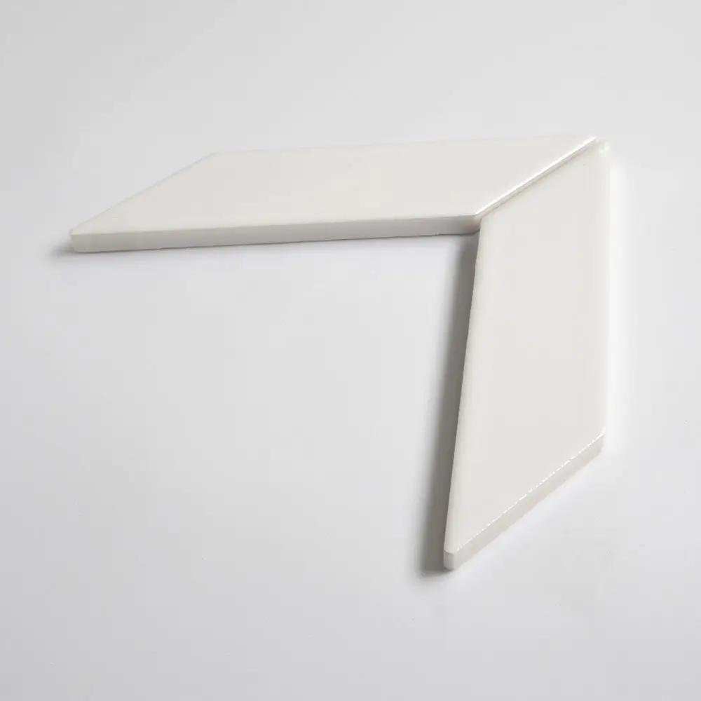 Pearl Glossy Chevron Ceramic Tiles 2x6, close-up of the surface