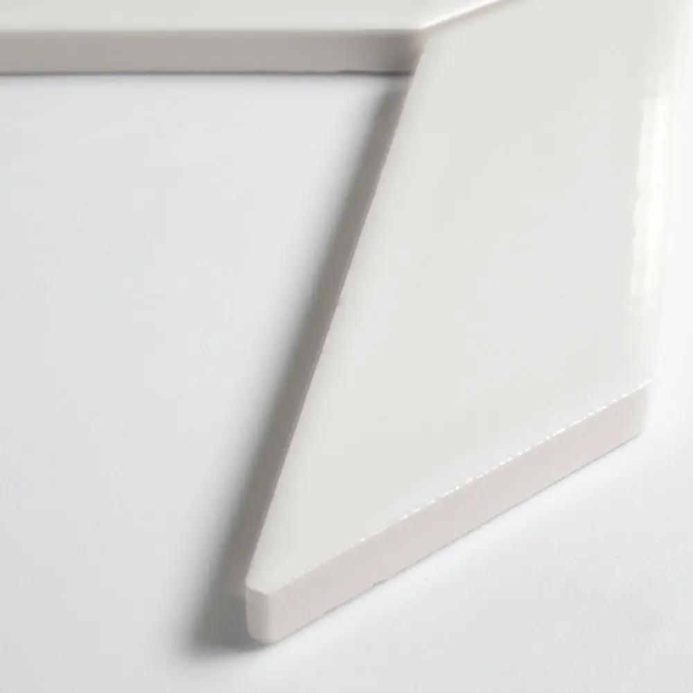 Pearl Glossy Chevron Ceramic Tiles 2x6, close-up of the surface
