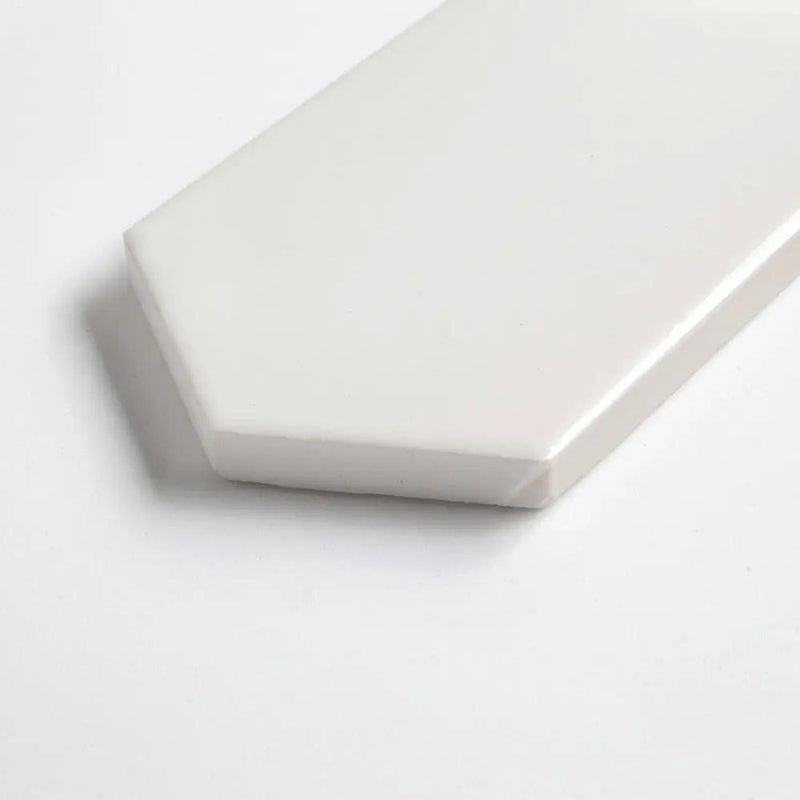 Pearl Glossy Picket Ceramic Tiles 3x6, close-up of the surface