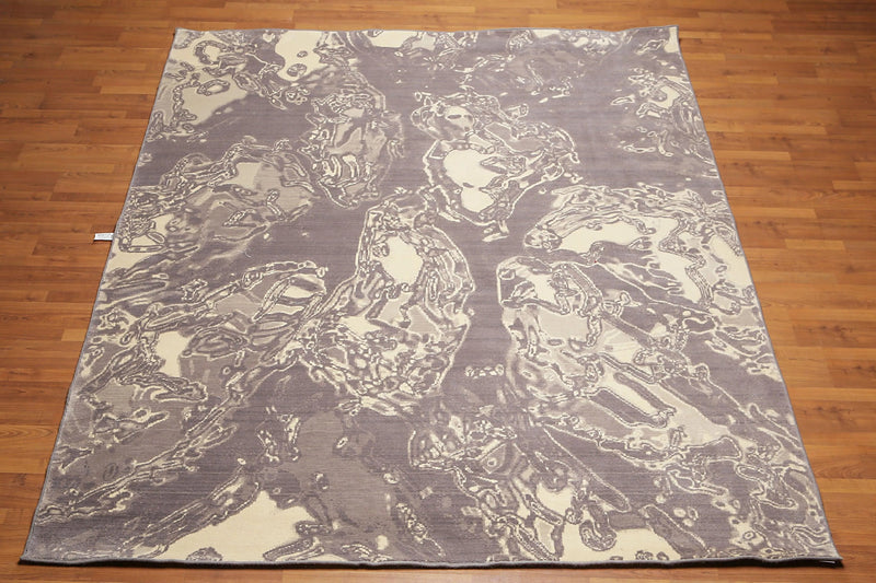 8' x 10' Modern 100% Wool Oriental Area rug Gray