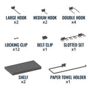 34" x 32" Pegboard | 13 Attachments