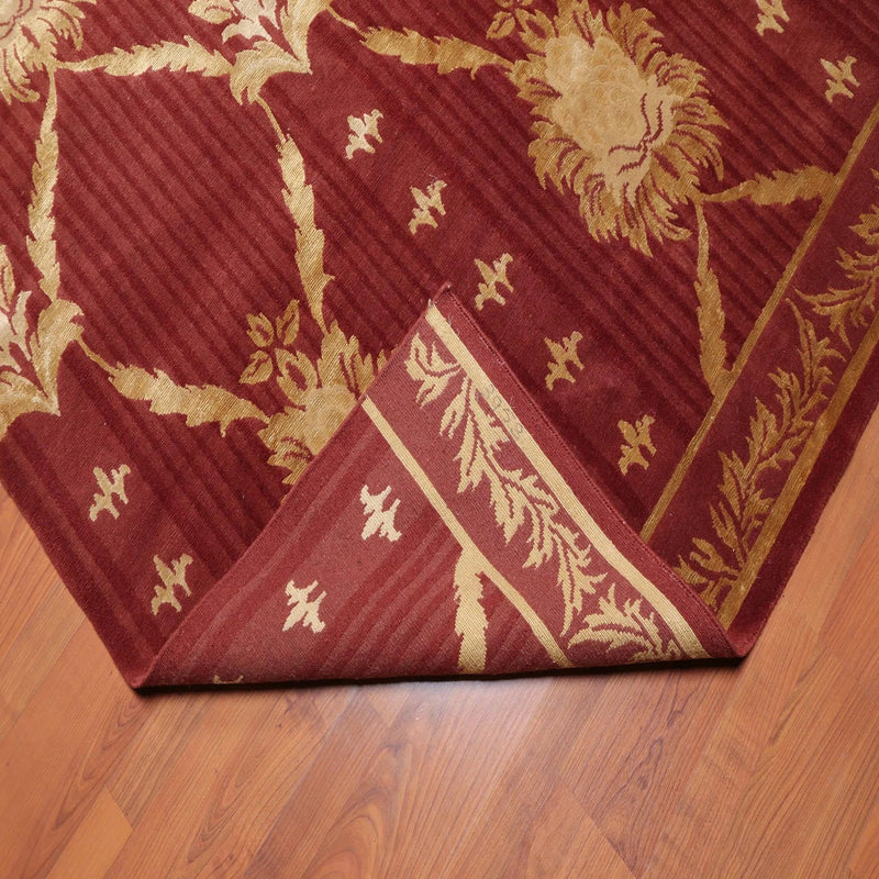 6' x 9' Couristan Hand Knotted Wool & Silk S.fine Damask Tibetan Area Rug Rust