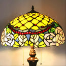 Peony Blossom Tiffany-Style Lamp Stained Glass for Floor
