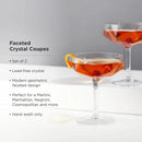 Seneca Faceted Coupe Glasses Set of 2 by Viski