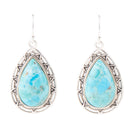 Perfect Blue Turquoise Sterling Silver Drop Earrings
