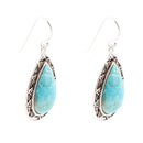 Perfect Blue Turquoise Sterling Silver Drop Earrings