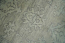 Beige and Gray Persian Oushak Hand Knotted Wool Area Rug 2x3 Feet Traditional