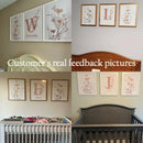 GobekUsa Personalized Pink Floral Nursery Wall Art