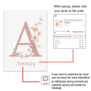 GobekUsa Personalized Pink Floral Nursery Wall Art