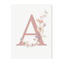GobekUsa Personalized Pink Floral Nursery Wall Art