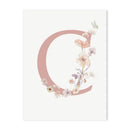 GobekUsa Personalized Pink Floral Nursery Wall Art