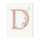 GobekUsa Personalized Pink Floral Nursery Wall Art