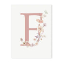 GobekUsa Personalized Pink Floral Nursery Wall Art
