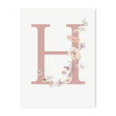 GobekUsa Personalized Pink Floral Nursery Wall Art