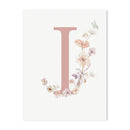 GobekUsa Personalized Pink Floral Nursery Wall Art