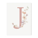 GobekUsa Personalized Pink Floral Nursery Wall Art
