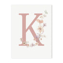 GobekUsa Personalized Pink Floral Nursery Wall Art