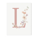 GobekUsa Personalized Pink Floral Nursery Wall Art
