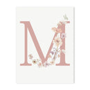 GobekUsa Personalized Pink Floral Nursery Wall Art
