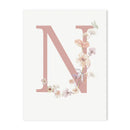 GobekUsa Personalized Pink Floral Nursery Wall Art