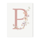 GobekUsa Personalized Pink Floral Nursery Wall Art