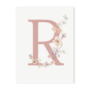 GobekUsa Personalized Pink Floral Nursery Wall Art