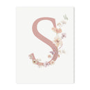 GobekUsa Personalized Pink Floral Nursery Wall Art