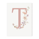 GobekUsa Personalized Pink Floral Nursery Wall Art