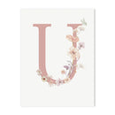 GobekUsa Personalized Pink Floral Nursery Wall Art