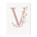 GobekUsa Personalized Pink Floral Nursery Wall Art