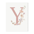 GobekUsa Personalized Pink Floral Nursery Wall Art