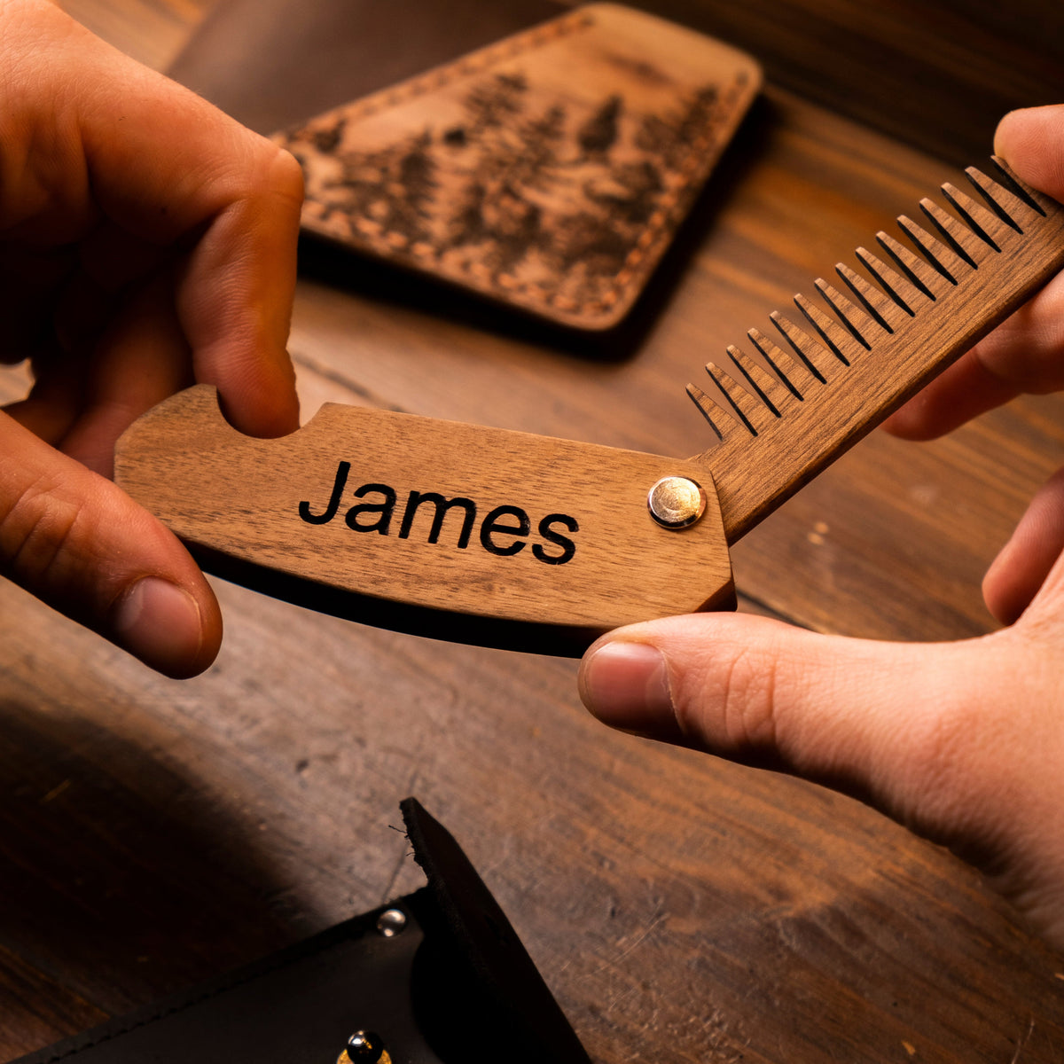 Wooden Beard Comb – Bearded Man, photo 6 of 13