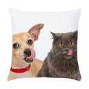 Pet dog and cat print peach skin pillowcase living room decor by Decorbites