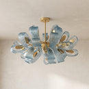 Petal Blue Glass Chandelier
