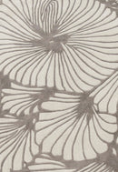 Petals Modern Floral Lace Beige Hand Tufted 5x7 Wool Rug
