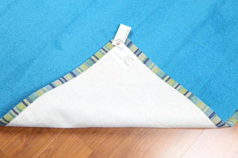 5' x 8' Handmade Coastal Mediterranean Blue Area rug Blue