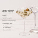 Seneca Diamond Crystal Martini Glasses Set of 2 by Viski